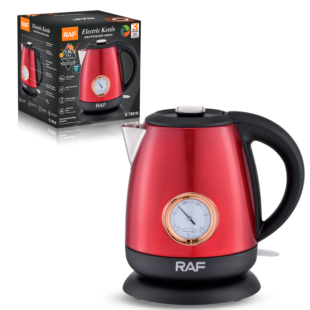 RAF European standard wholesale 1L stainless steel inner pot electric kettle, quick pot heating household automatic power-off boiling kettle R.7991 Item Picture