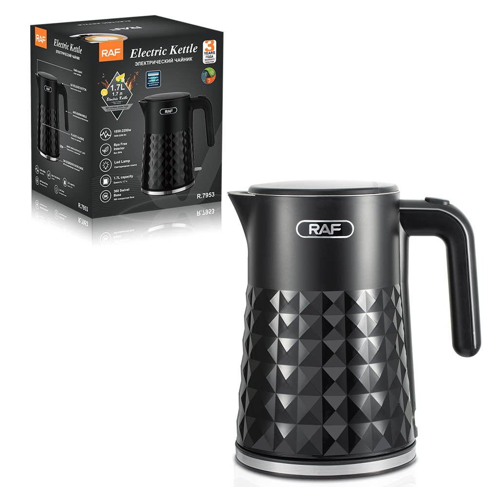 RAF European standard approved 1.7L stainless steel inner liner electric kettle, quick kettle, household automatic power-off boiling kettle details Picture