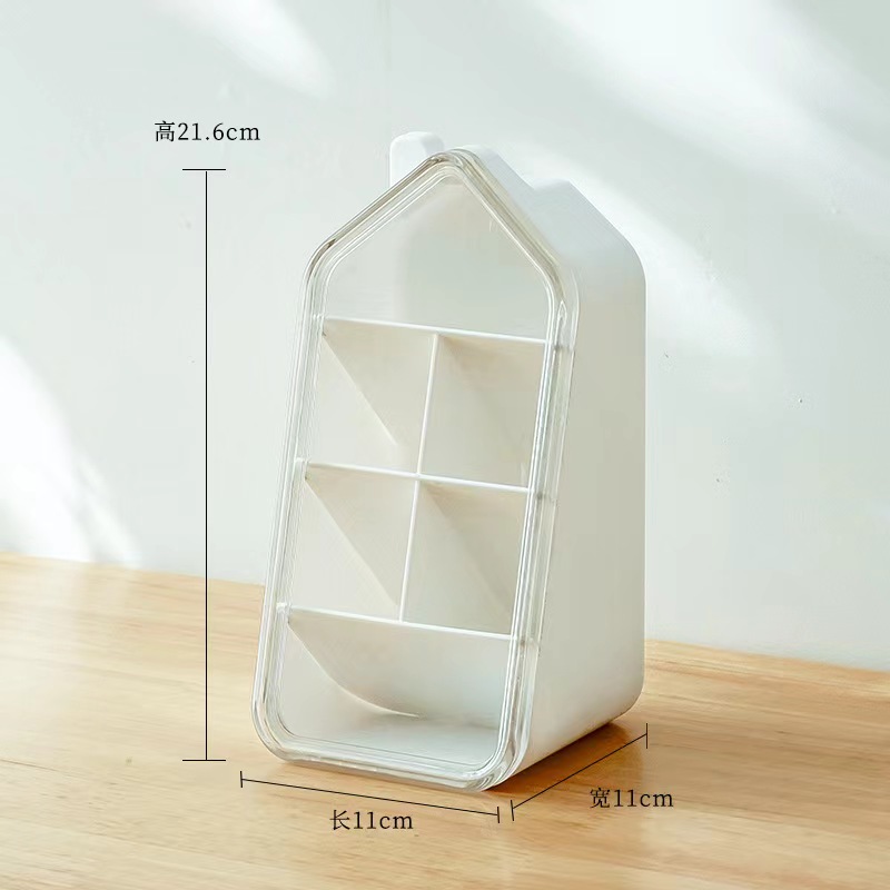 Q35-QY7168 Small House pen holder storage box, diagonal insertion Office desktop compartments storage box, student books detail image 9