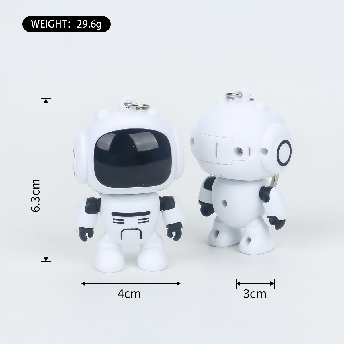 原创解压机器人钥匙扣挂件立体发光公仔 汽车钥匙扣学生背包链节日小礼品详情1