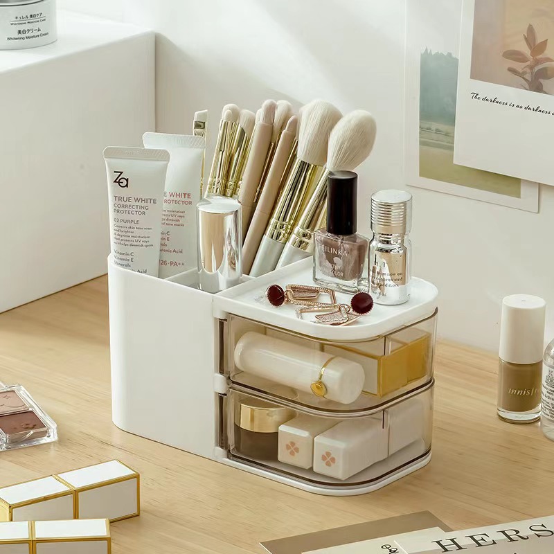 Q35-QY7167 slanting pen holder storage box, student desk, stationery and sundries rack, office drawer type details Picture
