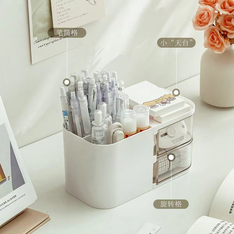 Q35-QY7167 slanting pen holder storage box, student desk, stationery and sundries rack, office drawer type