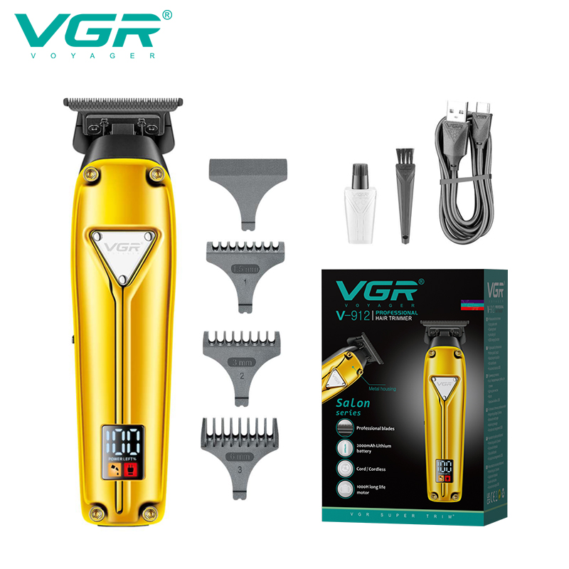 VGR912跨境理发器油头电推剪金属电动专业复古剃头雕刻刻痕电推子