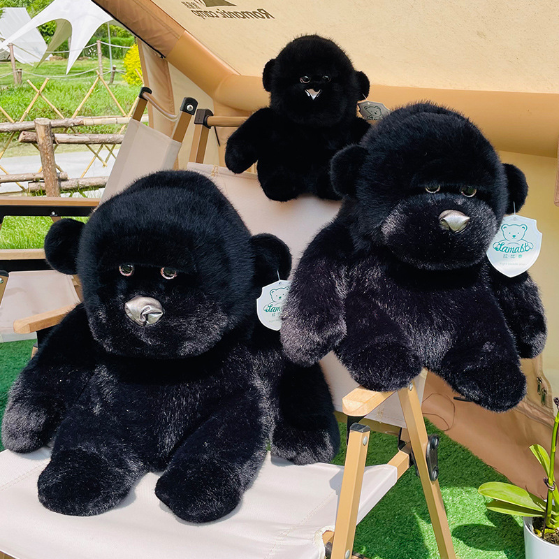A realistic black diamond plush toy, an ugly and cute toy, the same style of chimpanzee in the zoo, a best-selling plush toy Specification image