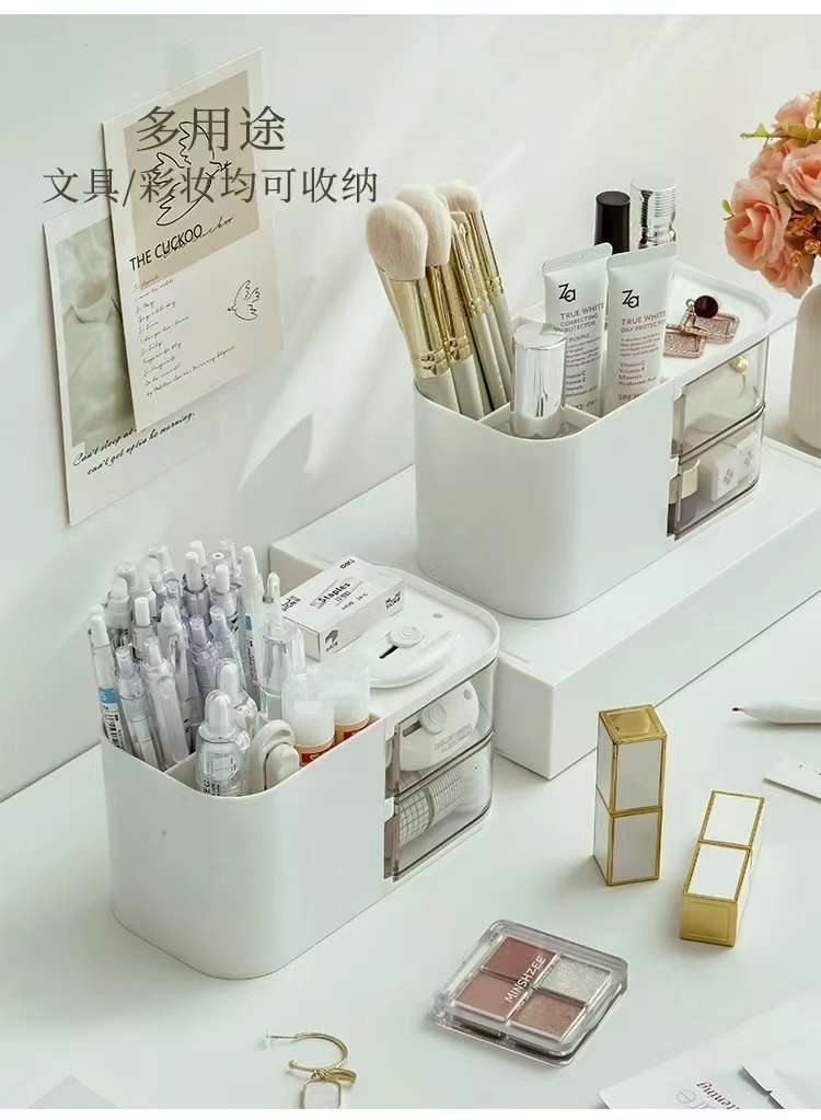Q35-QY7167 slanting pen holder storage box, student desk, stationery and sundries rack, office drawer type detail image 4
