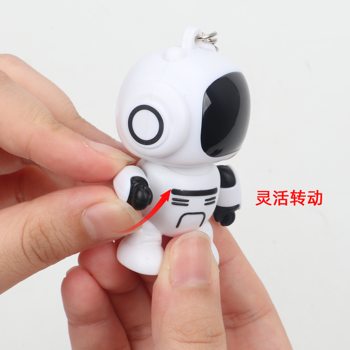 原创解压机器人钥匙扣挂件立体发光公仔 汽车钥匙扣学生背包链节日小礼品详情3