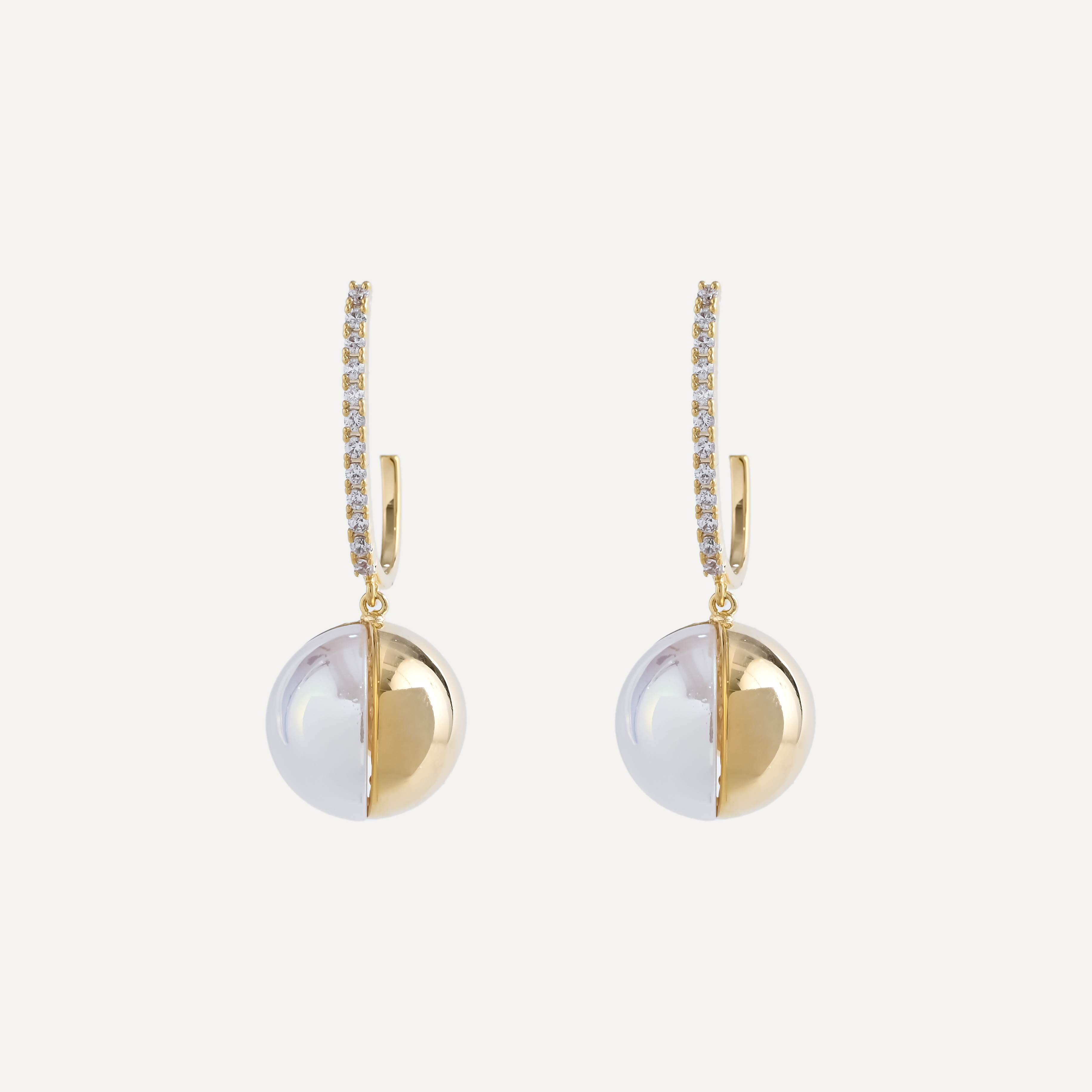 Xuhui brand exquisite and light luxury copper plated with real gold and set with zircon 925 silver needle round nails and pendants, luxurious design and fashionable ear nails and earrings full figure