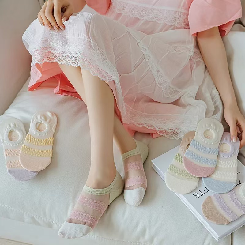 Women's boat socks, summer thin, shallow-mouthed candy socks, men's and women's long, trendy Item Picture