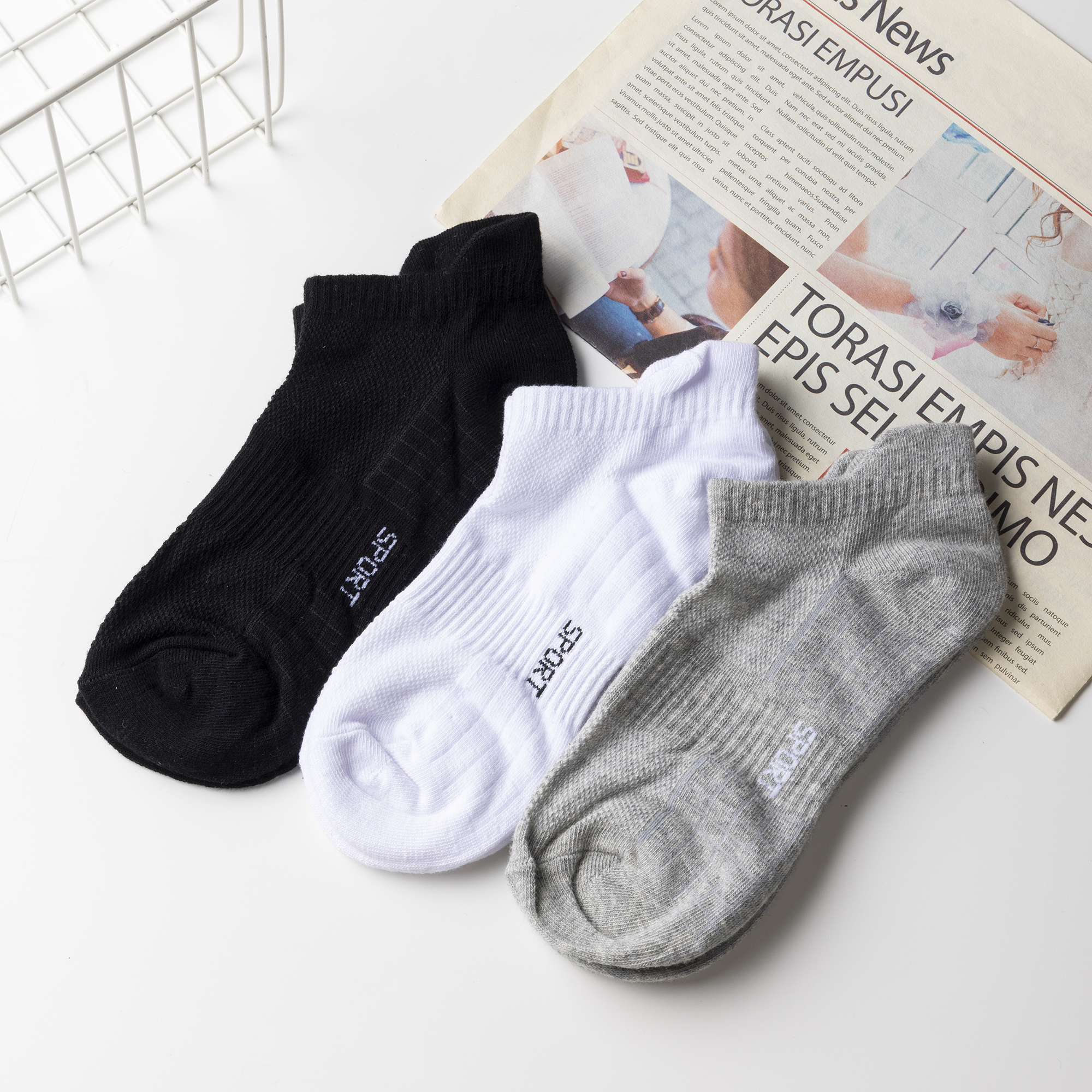 袜子男女长款潮流浅口后跟加固棉袜袜子男士休闲春夏袜子