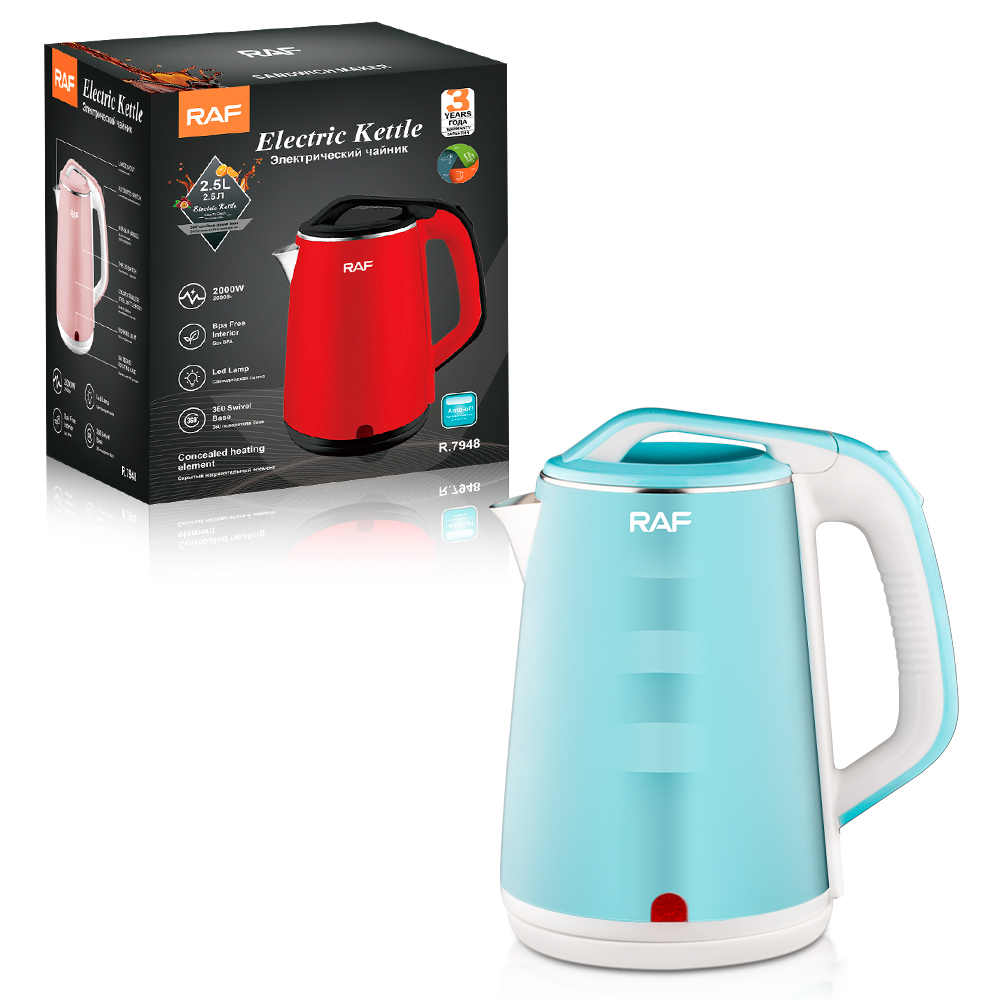 RAF European standard cross-border stainless steel 2.5L electric kettle, automatic large-capacity multi-functional kettle, overheat protection R.7948 details Picture