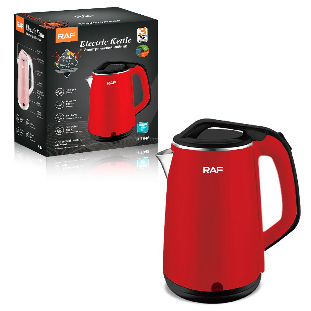 RAF European standard cross-border stainless steel 2.5L electric kettle, automatic large-capacity multi-functional kettle, overheat protection R.7948 Specification image