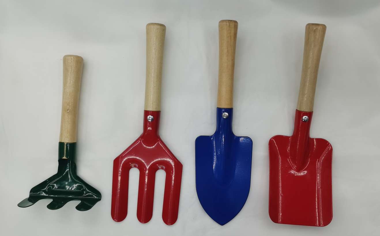 Four-piece set of small wooden handle garden shovel, garden tools, hardware tools, 2024 detail image 11