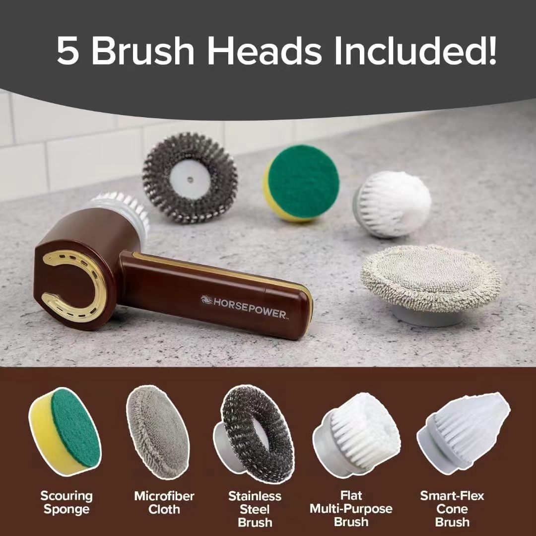 The electric cleaning brush is a highly efficient stain removal tool for home and kitchen cleaning