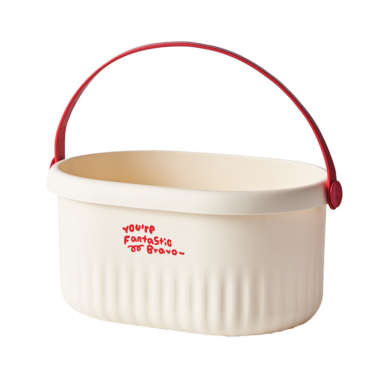 S137-1007 Dormitory portable bath basket, toiletries storage basket, large-capacity bath basket, bathroom storage basket Application Scenario
