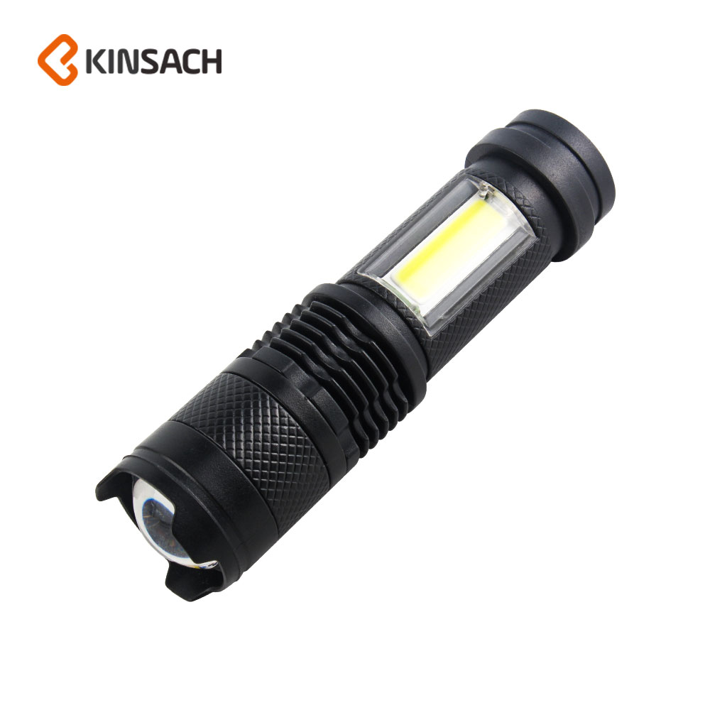 KINSACH星之源USB充电防水防爆手电筒XPE +COB