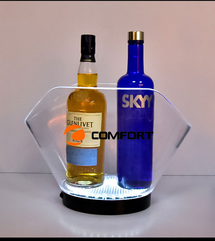 新款特色创意高档PS高透发光塑料桶斜口酒吧KTV冰酒桶装冰桶详情6
