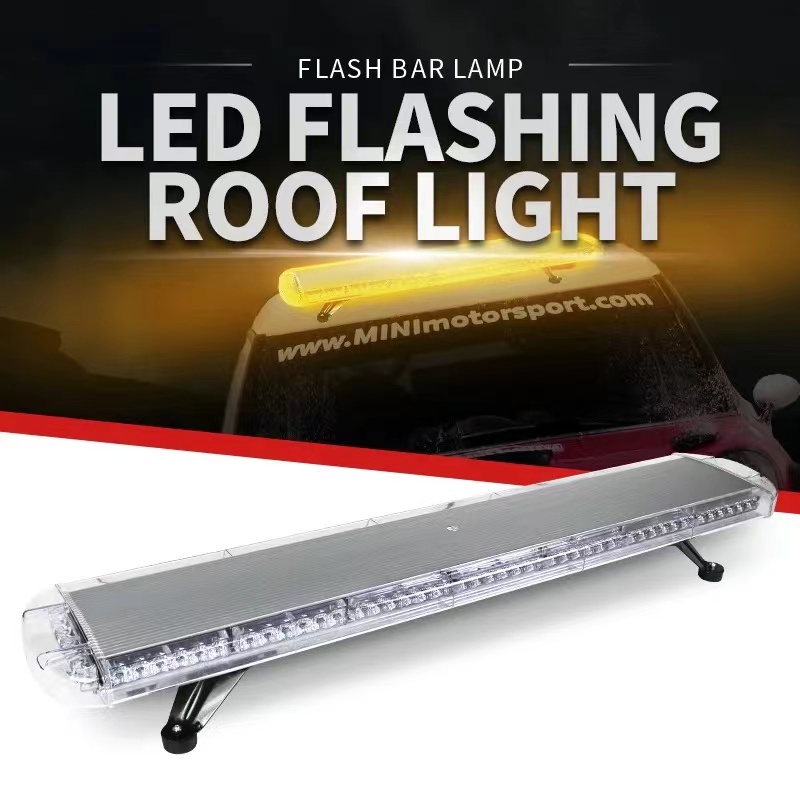 Car LED warning light, ceiling-mounted strong magnetic flashing light, yellow signal light, 88W emergency alarm light pic 2