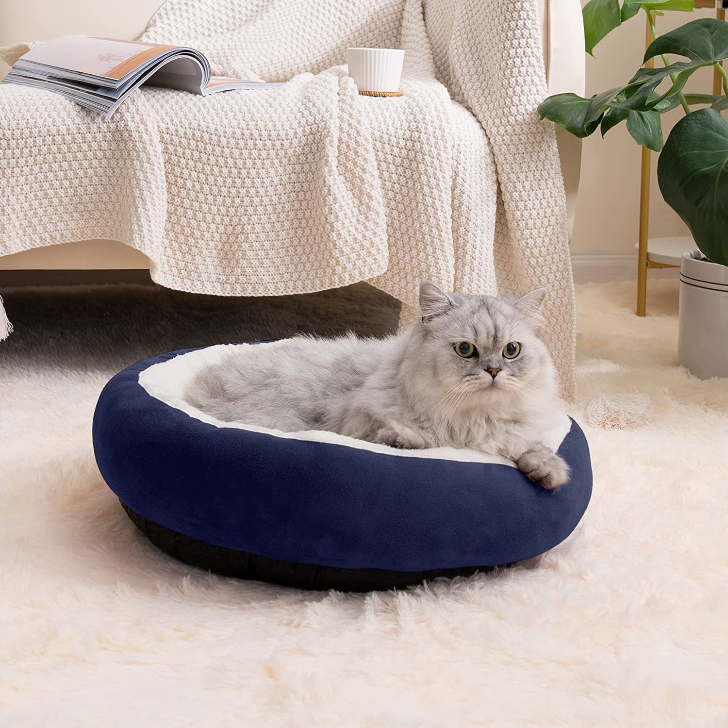 T新款保暖宠物窝亚马逊爆款猫窝狗窝圆形小中大型犬睡觉垫子保暖猫狗窝详情4