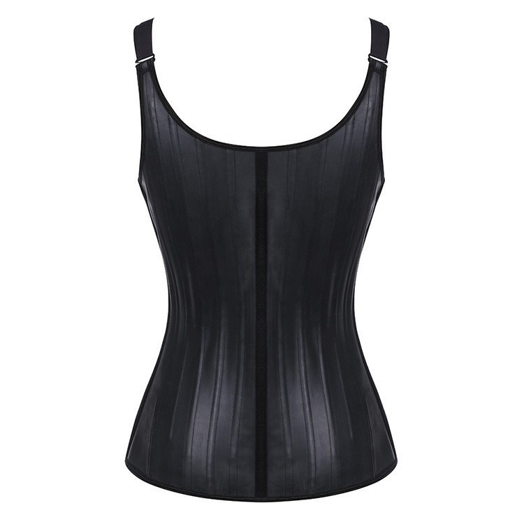 T European and American sports matte latex 25 bone vest, corset, sports corset, shaping top, waist seal, waist clip, body shaping garment pic 5