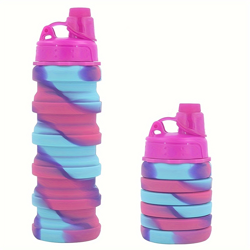 Silicone foldable water cup, outdoor high-temperature resistant sports water bottle with lid, portable gift water cup Item Picture