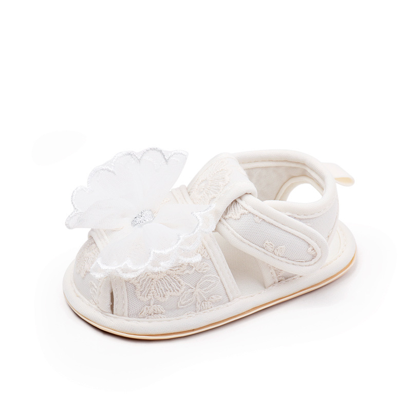 Summer lace sandals for infants and young children, soft-soled toddler shoes, new style, 0-1 year old girls, cute closed-toe casual sandals Specification drawing