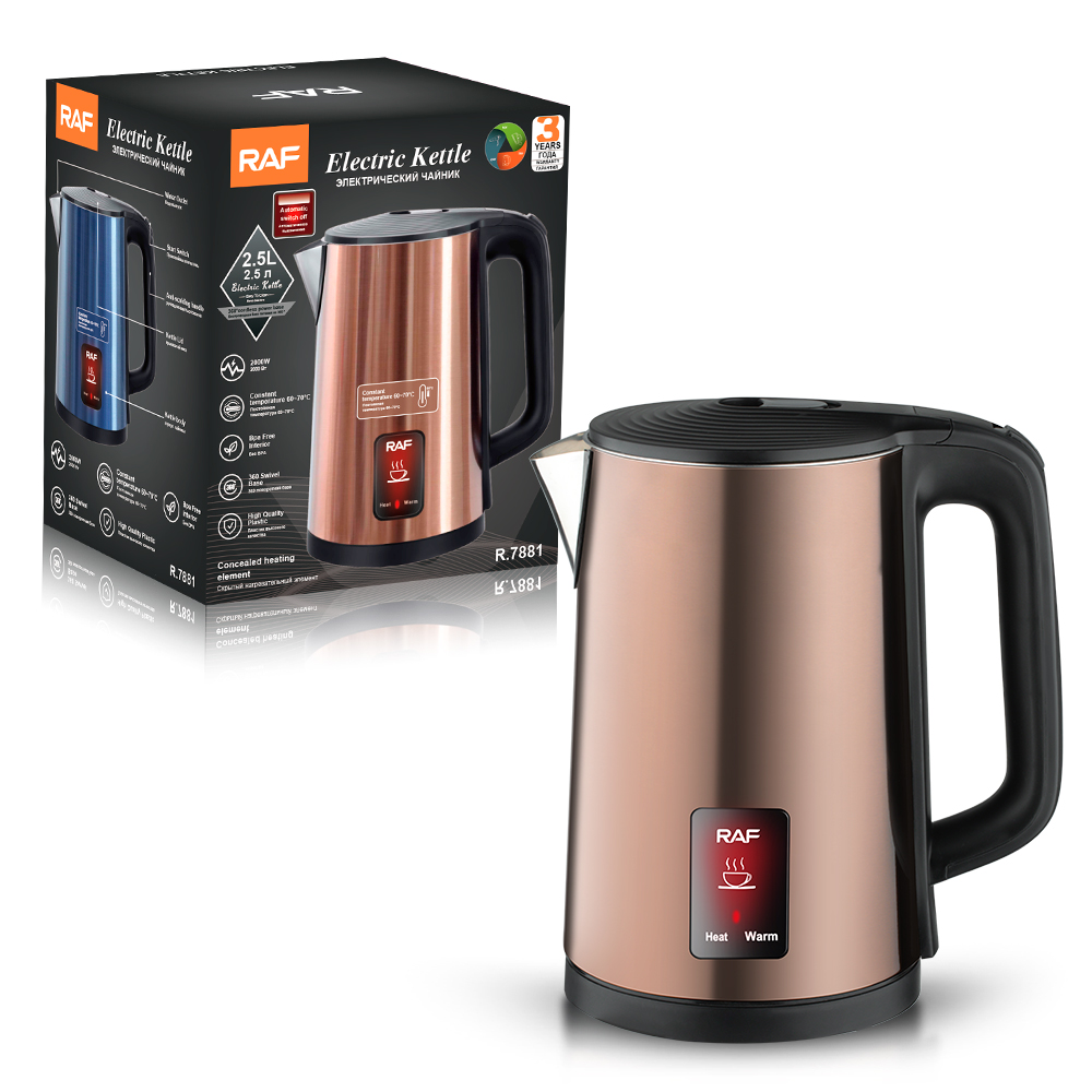 RAF European standard cross-border electric kettle, heat preservation and constant temperature kettle, automatic power-off, stainless steel kettle, 2.5L large capacity R.7881 pic 7
