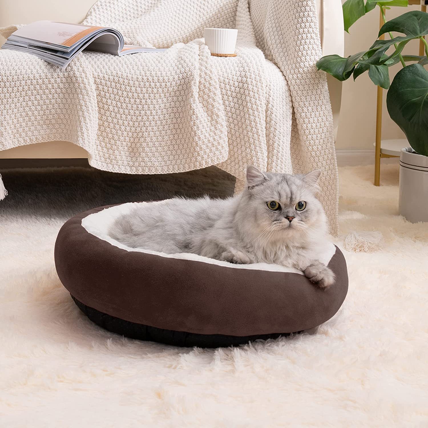 T新款保暖宠物窝亚马逊爆款猫窝狗窝圆形小中大型犬睡觉垫子保暖猫狗窝详情5