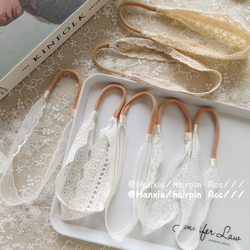 New Korean-style cute and elegant lace-trimmed hand-embroidered headband for children and babies, with a classic white hollowed-out headpiece Application Scenario