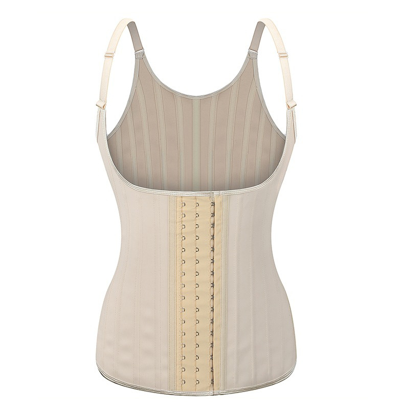 T European and American sports matte latex 25 bone vest, corset, sports corset, shaping top, waist seal, waist clip, body shaping garment pic 3