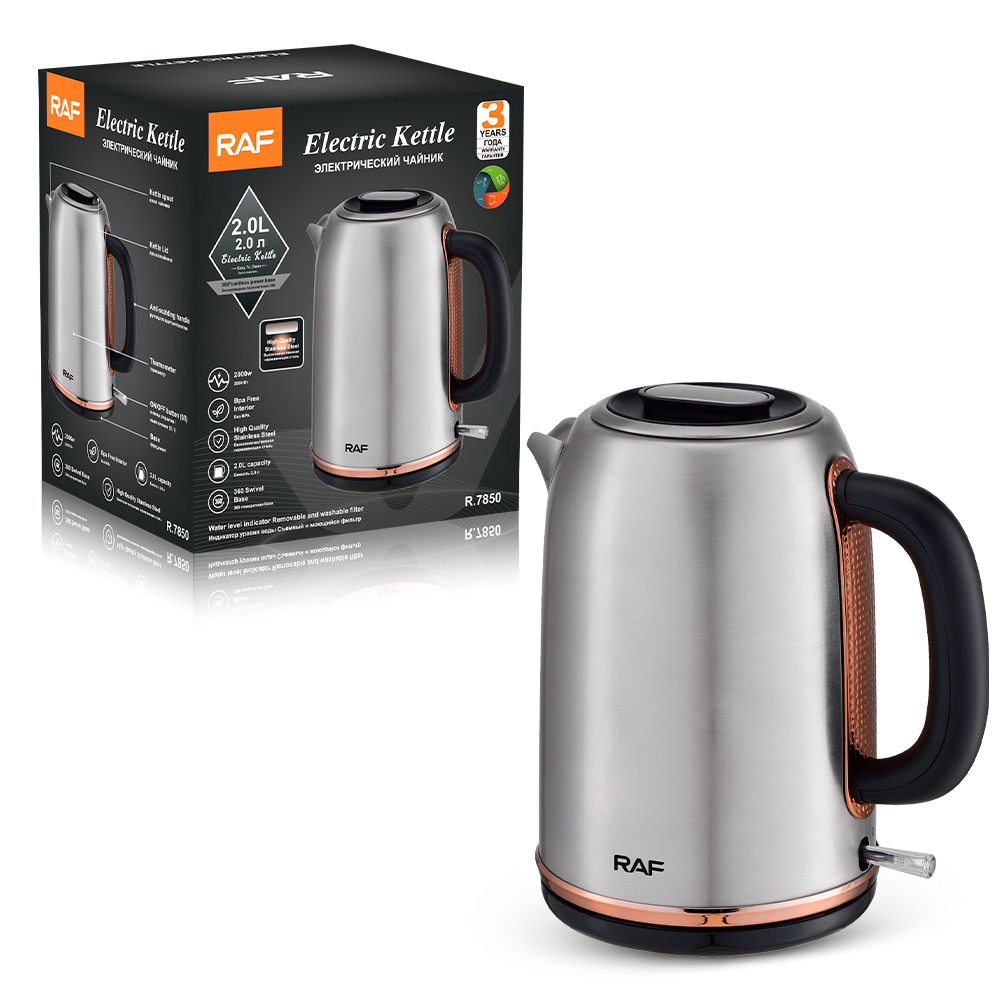 RAF European standard cross-border electric kettle, household boiling kettle, automatic power-off, anti-dry burning, food-grade stainless steel kettle R.7850 Specification image
