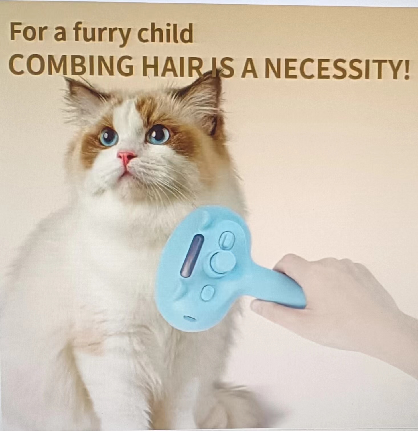 Pet blue light spray brush, pet comb brush, gently removes hair without harming the skin details Picture