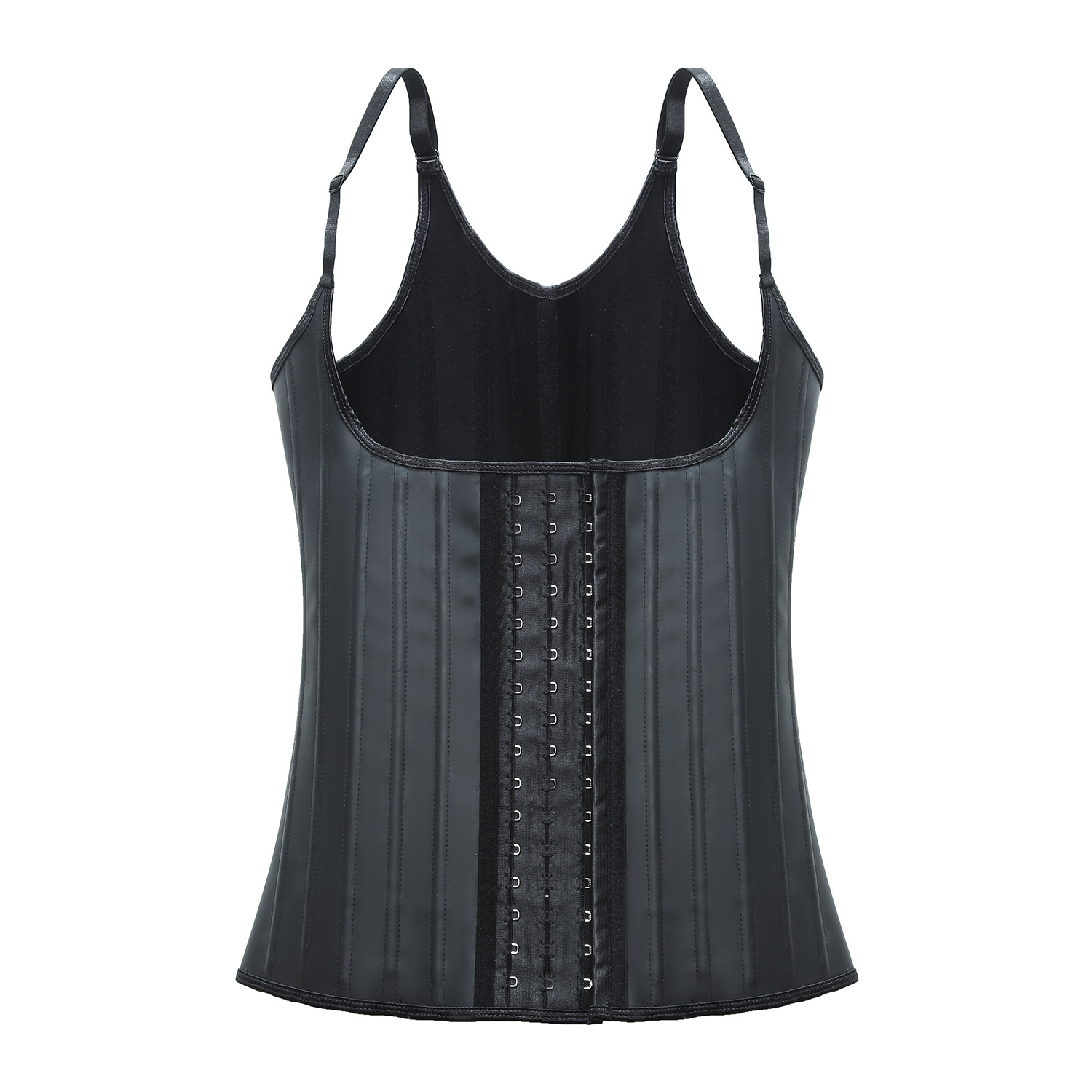 T European and American sports matte latex 25 bone vest, corset, sports corset, shaping top, waist seal, waist clip, body shaping garment pic 6