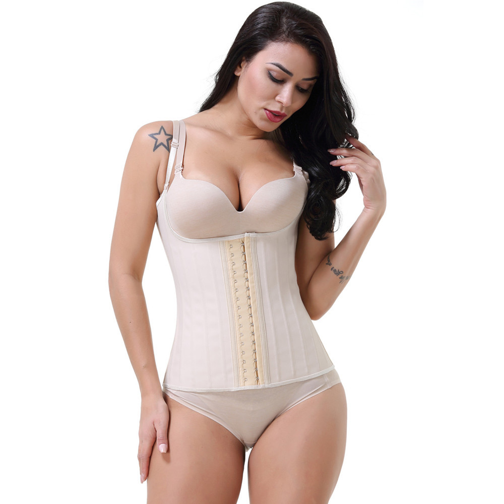 T European and American sports matte latex 25 bone vest, corset, sports corset, shaping top, waist seal, waist clip, body shaping garment pic 12