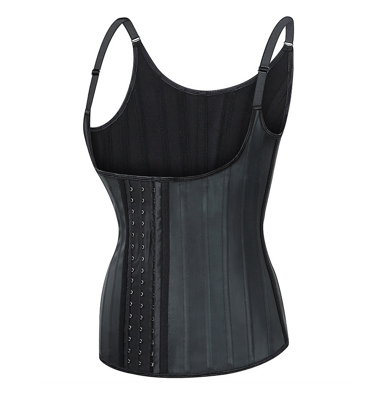 T European and American sports matte latex 25 bone vest, corset, sports corset, shaping top, waist seal, waist clip, body shaping garment pic 4