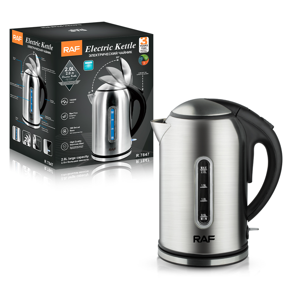 RAF European standard cross-border electric kettle, household boiling kettle, automatic power-off, anti-dry burning, food-grade stainless steel kettle R.7847 pic 5