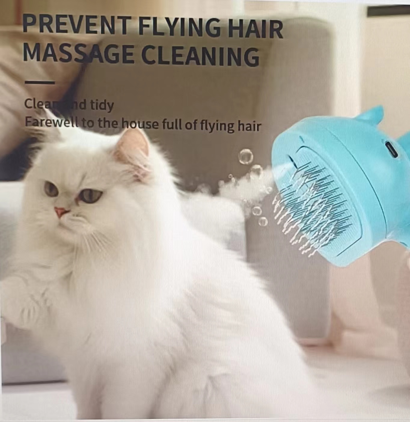Pet blue light spray brush, pet comb brush, gently removes hair without harming the skin