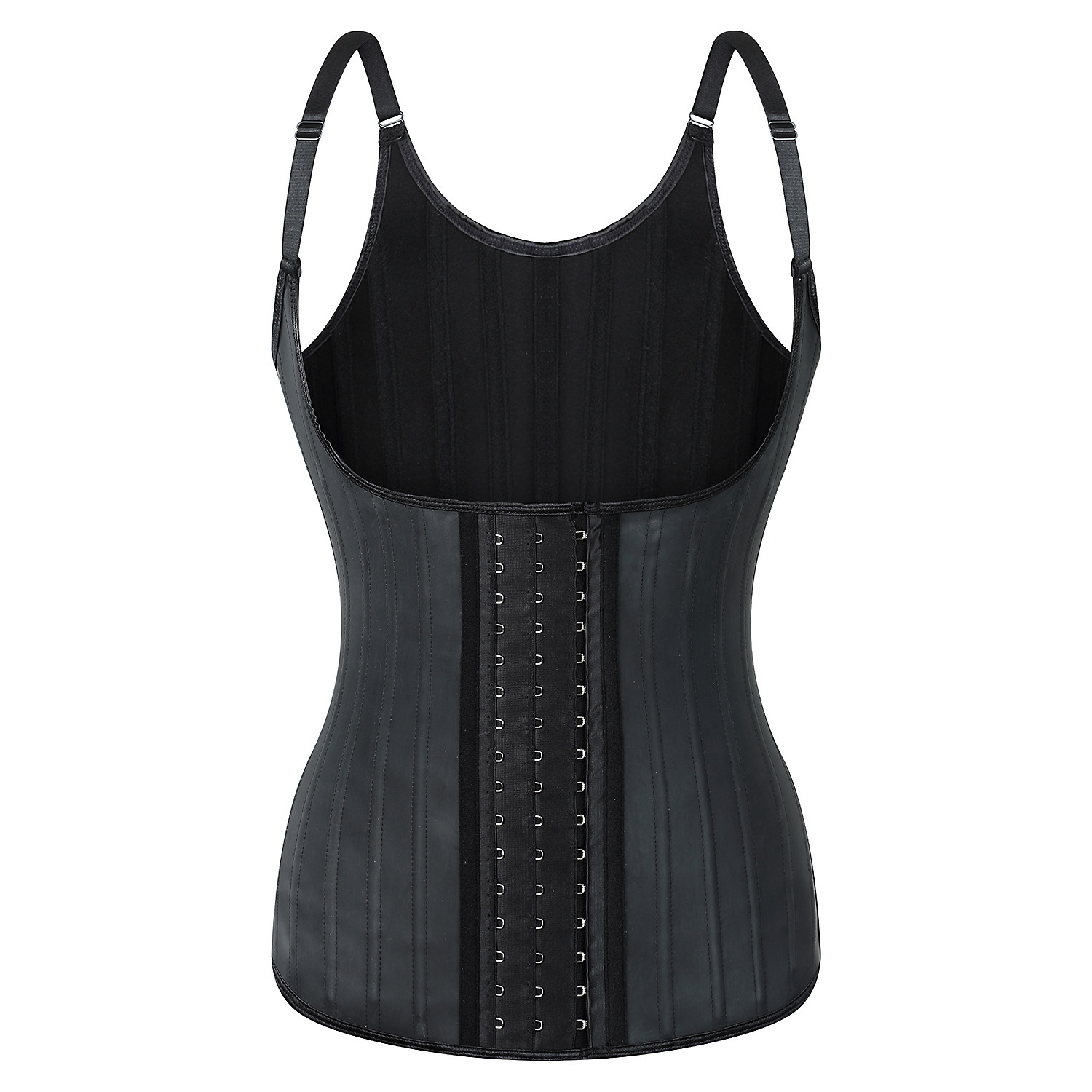 T European and American sports matte latex 25 bone vest, corset, sports corset, shaping top, waist seal, waist clip, body shaping garment pic 2