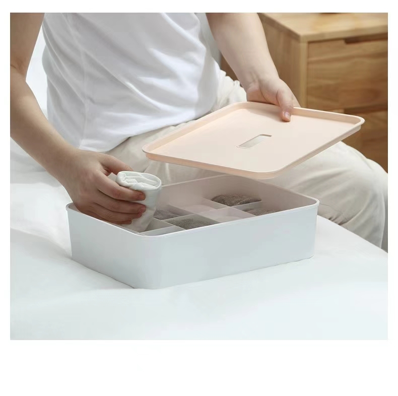 Q35-QY7250带盖空格内衣盒收纳盒内衣内裤衣服家居日用防尘整理盒详情图9
