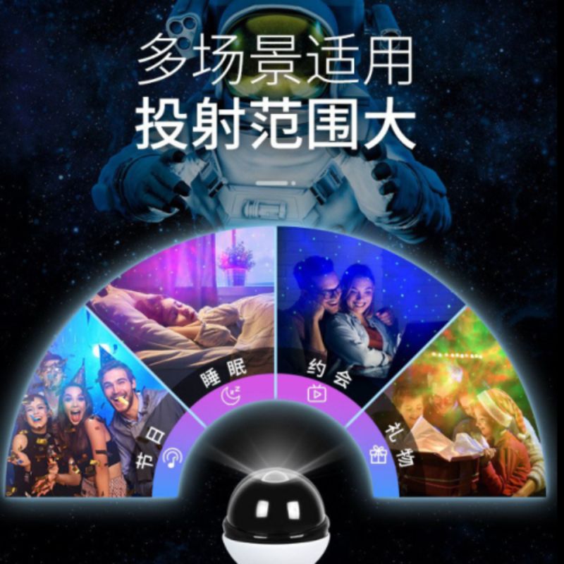 Astronaut Starry Sky Projection Light, Starry Sky Atmosphere Night Light, Astronaut Nebula Seven-color Light Item Picture