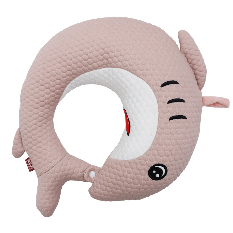 Cartoon Shark ice bubble memory foam U-shaped pillow, Kanglewu summer air layer cold neck pillow, office neck support pillow order pic 8