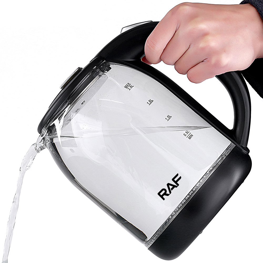 RAF European standard cross-border transparent glass 1.8L electric kettle, automatic large-capacity multi-functional kettle, overheat protection R.7833 Item Picture