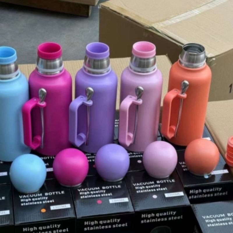 New stainless steel insulated cup vacuum large-capacity outdoor portable hand-held water bottle details Picture