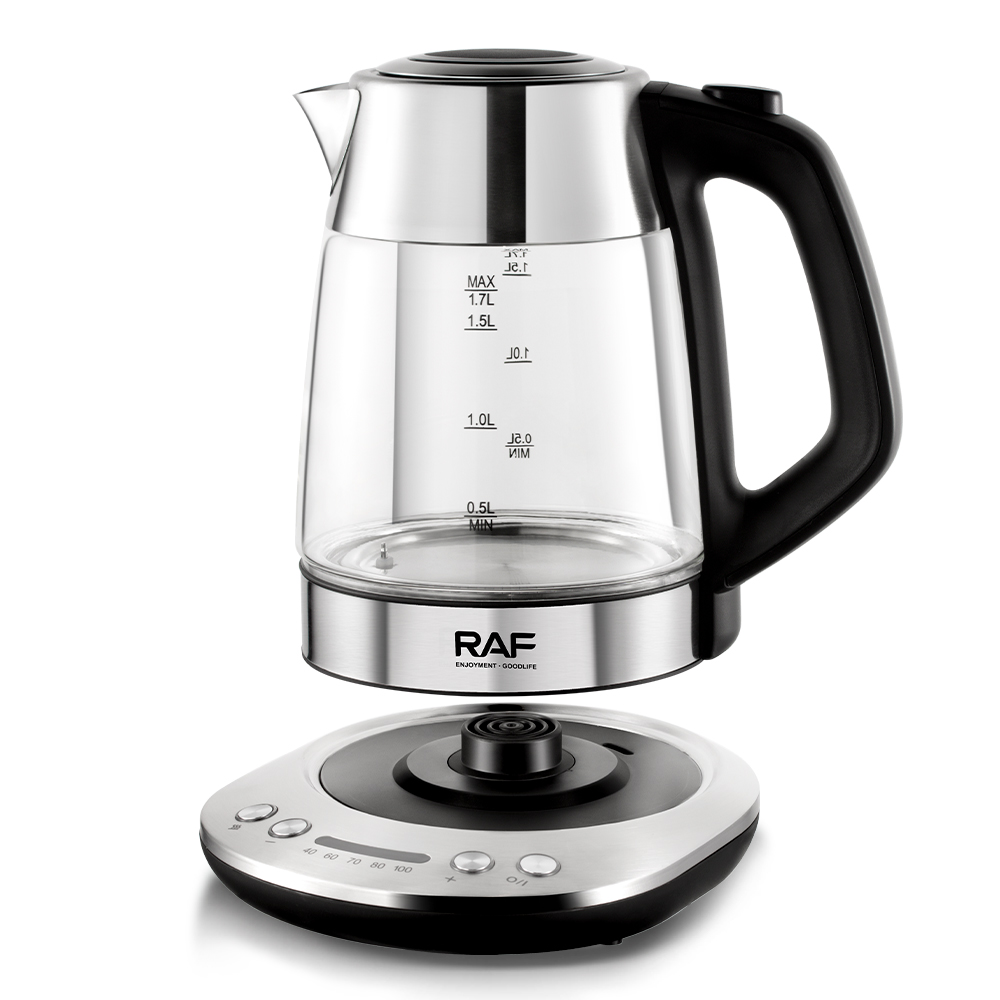 RAF European standard cross-border high-transparency glass 1.7L electric kettle, automatic large-capacity multi-functional temperature regulating kettle R.7857 details Picture