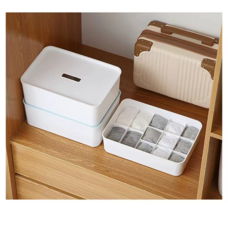 Q35-QY7250带盖空格内衣盒收纳盒内衣内裤衣服家居日用防尘整理盒详情图7
