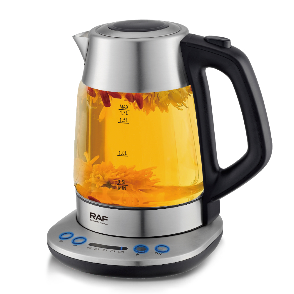 RAF European standard cross-border high-transparency glass 1.7L electric kettle, automatic large-capacity multi-functional temperature regulating kettle R.7857 Specification image