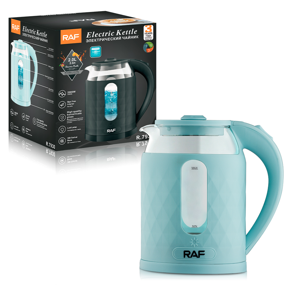 RAF European standard cross-border stainless steel 2L electric kettle with automatic large-capacity multi-functional kettle overheat protection R.7930 details Picture