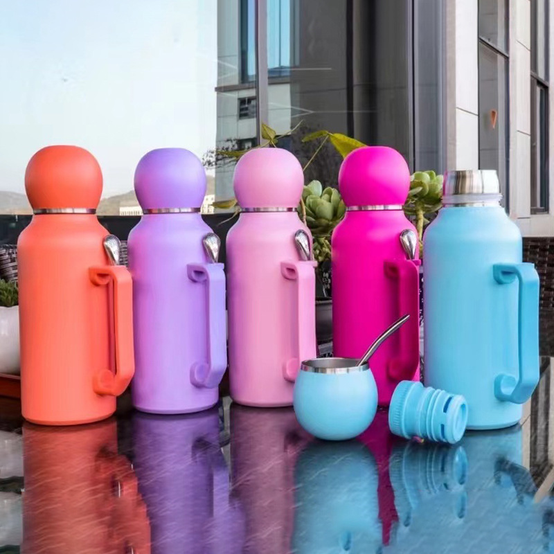 New stainless steel insulated cup vacuum large-capacity outdoor portable hand-held water bottle Item Picture