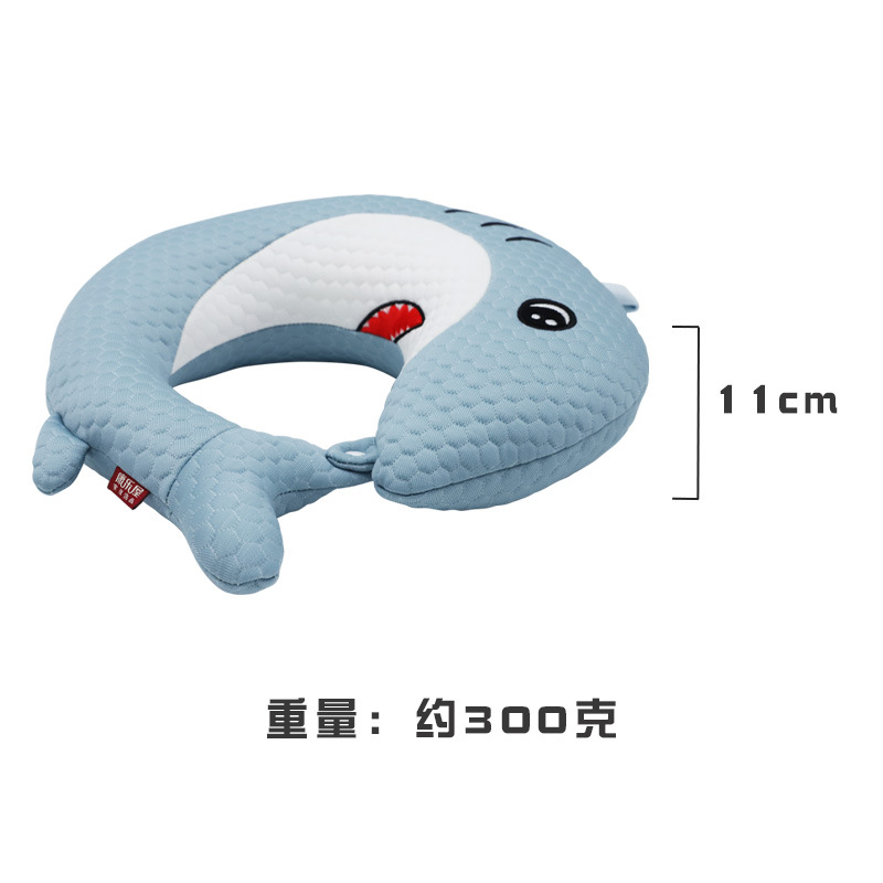 Cartoon Shark ice bubble memory foam U-shaped pillow, Kanglewu summer air layer cold neck pillow, office neck support pillow order pic 7