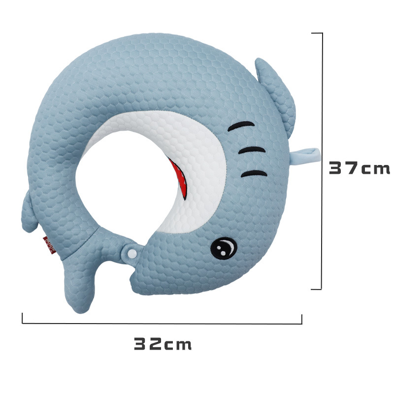 Cartoon Shark ice bubble memory foam U-shaped pillow, Kanglewu summer air layer cold neck pillow, office neck support pillow order pic 6