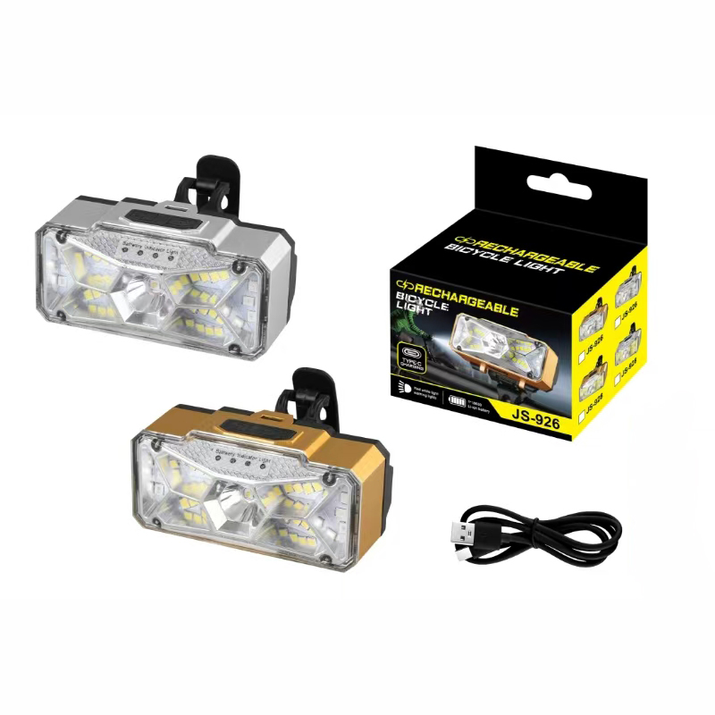 JS-926 luz de bicicleta recargable USB luz frontal de bicicleta recargable luz frontal de plástico details Picture
